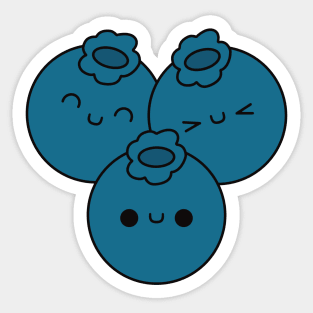 Cute Blueberries - Kawaii Blueberries Sticker